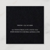 Modern typografie script zwart vierkante visitekaartje (Achterkant)