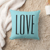 Modern Typografie Turquoise Blue Love Kussen (Deken)