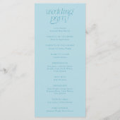 Modern Typografie Turquoise Trouwprogramma Programmakaart (Achterkant)