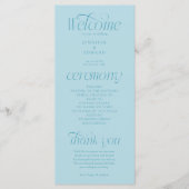 Modern Typografie Turquoise Trouwprogramma Programmakaart (Voorkant)