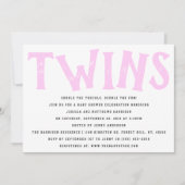 Modern Typografie Twin Girls Baby shower Kaart (Voorkant)