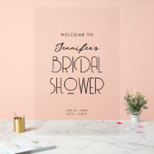 Modern Typografie Vrijgezellenfeest Welkom Zwart Acryl Bord (Huwelijk)