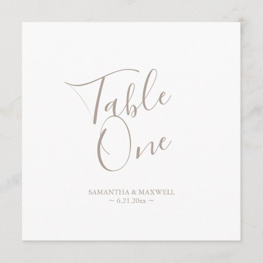 Modern Typografie Weddenschap Tabelnummer Kaart (Voorkant)