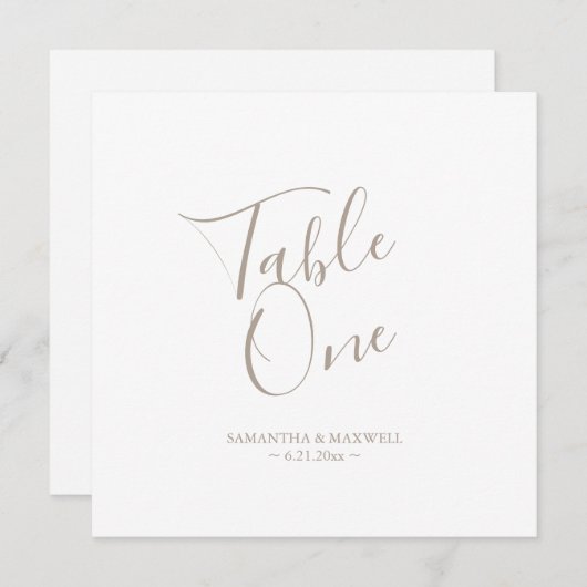 Modern Typografie Weddenschap Tabelnummer Kaart (Voorkant / Achterkant)