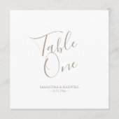 Modern Typografie Weddenschap Tabelnummer Kaart (Achterkant)