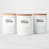 Modern typografie witte soja kaars label voedselcontainer etiket (Flessen)