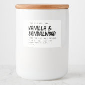 Modern typografie witte soja kaars label voedselcontainer etiket (Voorkant)