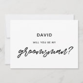 Modern typografie zal je mijn bruidsjonker kaart z (Voorkant)