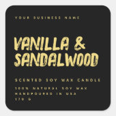 Modern typografie zwart gouden soja kaars label (Voorkant)