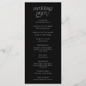 Modern Typografie Zwart Huwelijksceremonie Program Programmakaart (Achterkant)