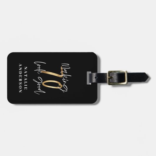 modern typografiegoud 70e verjaardag bagagelabel (Voorkant horizontaal)