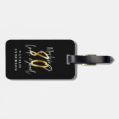 modern typografiegoud 80e verjaardag bagagelabel (Achterkant horizontaal)