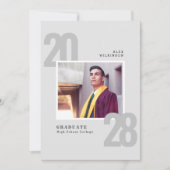 Modern Typografieminimalist 5 Foto Afstuderen Kaart (Voorkant)