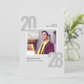 Modern Typografieminimalist 5 Foto Afstuderen Kaart (Staand voorkant)