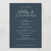 Modern typografisch-centric huwelijk programmakaart (Voorkant)