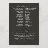 Modern typografisch-centric huwelijk programmakaart (Achterkant)