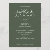 Modern typografisch-centric huwelijk programmakaart (Voorkant)