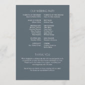 Modern typografisch-centric huwelijk programmakaart (Achterkant)