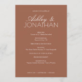 Modern typografisch-centric huwelijk programmakaart (Voorkant)