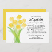 Modern typografisch geel tulp Vrijgezellenfeest Kaart (Voorkant / Achterkant)