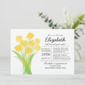 Modern typografisch geel tulpen Baby shower Kaart (Staand voorkant)