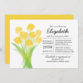 Modern typografisch geel tulpen Baby shower Kaart (Voorkant / Achterkant)