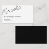 Modern typografisch minimaal zwart-wit visitekaartje (Voorkant / Achterkant)