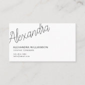 Modern typografisch minimaal zwart-wit visitekaartje (Voorkant)