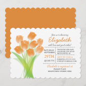 Modern Typografisch Oranje Tulip Vrijgezellenfeest Kaart (Voorkant / Achterkant)