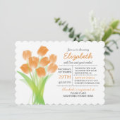 Modern Typografisch Oranje Tulip Vrijgezellenfeest Kaart (Staand voorkant)