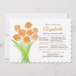 Modern Typografisch Oranje Tulip Vrijgezellenfeest Kaart
