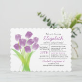 Modern typografisch Paarse Tulp Vrijgezellenfeest Kaart (Staand voorkant)
