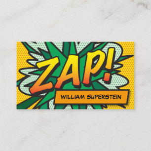 Modern Typografisch Plezier Comic Book ZAP Visitekaartje