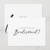 Modern typografisch, zult u mijn bruidsmeisje uitnodiging briefkaart (Voorkant / Achterkant)