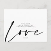 Modern typografisch, zult u mijn bruidsmeisje uitnodiging briefkaart (Achterkant)