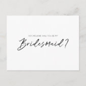 Modern typografisch, zult u mijn bruidsmeisje uitnodiging briefkaart (Voorkant)