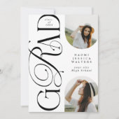 Modern Typography 2 Arch Photo Elegant Graduation Kaart (Voorkant)
