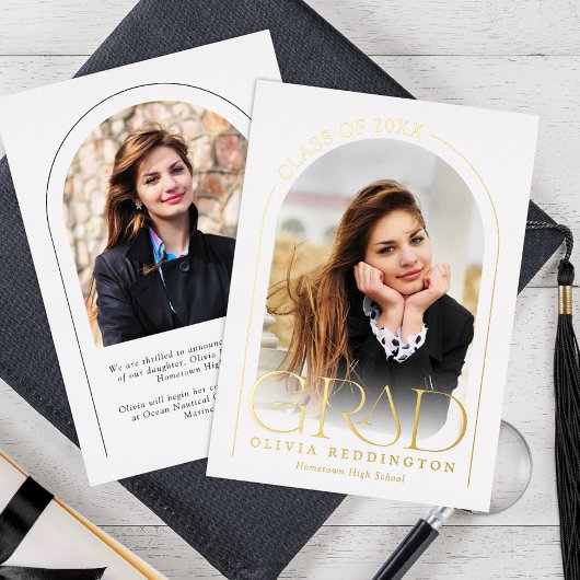 Modern Typography 2 Photo Arch Afstudeerder aangek Folie Uitnodiging