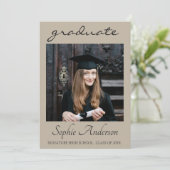 Modern Typography 3 Photo Collage Graduation Party Kaart (Staand voorkant)