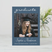 Modern Typography 3 Photo Collage Graduation Party Kaart (Staand voorkant)