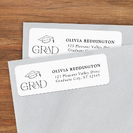 Modern Typography Afstudeerder Pet Retouradres Etiket