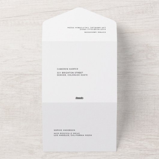 Modern Typography and Handwritting Photo Wedding All In One Uitnodiging (Buitenkant)