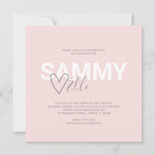 Modern Typography Bat Mitzvah (Voorkant)