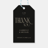 Modern Typography Black Cream Wedding Thank You  Cadeaulabel (Achterkant)