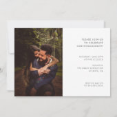 Modern Typography Cream White Photo Verloving Aankondiging (Achterkant)