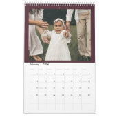 Modern Typography Custom Family Photo Burgundy  Kalender (Feb 2026)