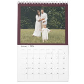 Modern Typography Custom Family Photo Burgundy  Kalender (Jan 2026)