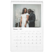 Modern Typography Custom Newlyweds Wedding Photo Kalender (Feb 2027)