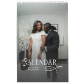Modern Typography Custom Newlyweds Wedding Photo Kalender (Hoes)