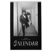 Modern Typography Custom Newlyweds Wedding Photo Kalender (Hoes)